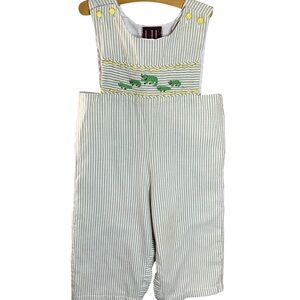 Smocked Alligator Striped Jumper Toddler Boy Size 2